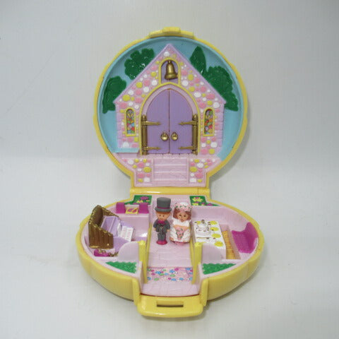 90's★Vintage★Polly Pocket★Polly Pocket★Compact★Doll★Figure★Playhouse★Dollhouse★Shell★Yellow★Wedding 