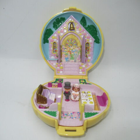 90's★Vintage★Polly Pocket★Polly Pocket★Compact★Doll★Figure★Playhouse★Dollhouse★Shell★Yellow★Wedding 